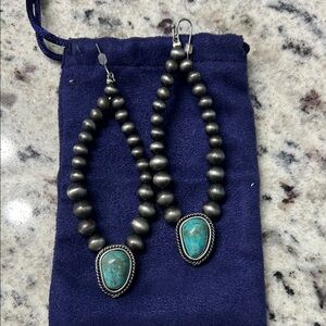 Turquoise and Silver Beaded Necklace